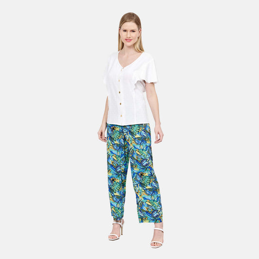Pantalón estampado pretina volteada Cadereyta