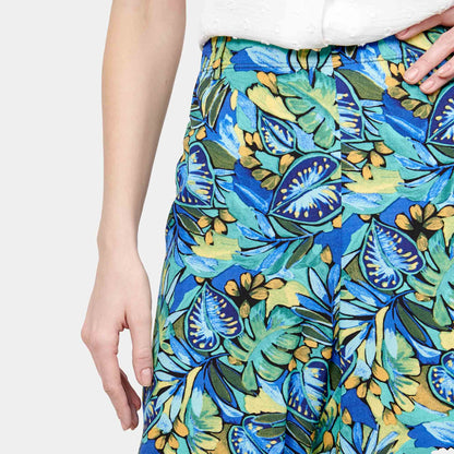 Pantalón estampado pretina volteada Cadereyta