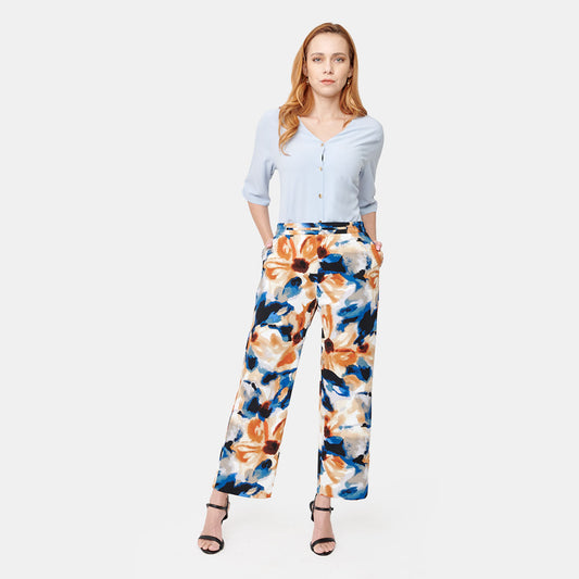 Pantalón estampado con hebilla Calypso