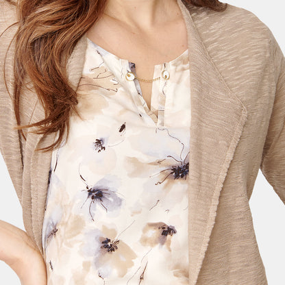 Twin Fix con elevador en mangas y top estampado Aurora