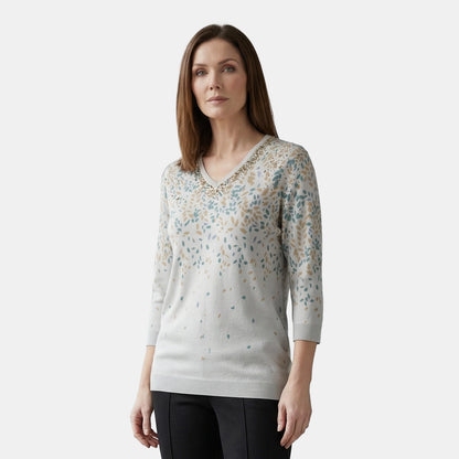 V66201 - Blusa estampada manga 3/4 Complementos