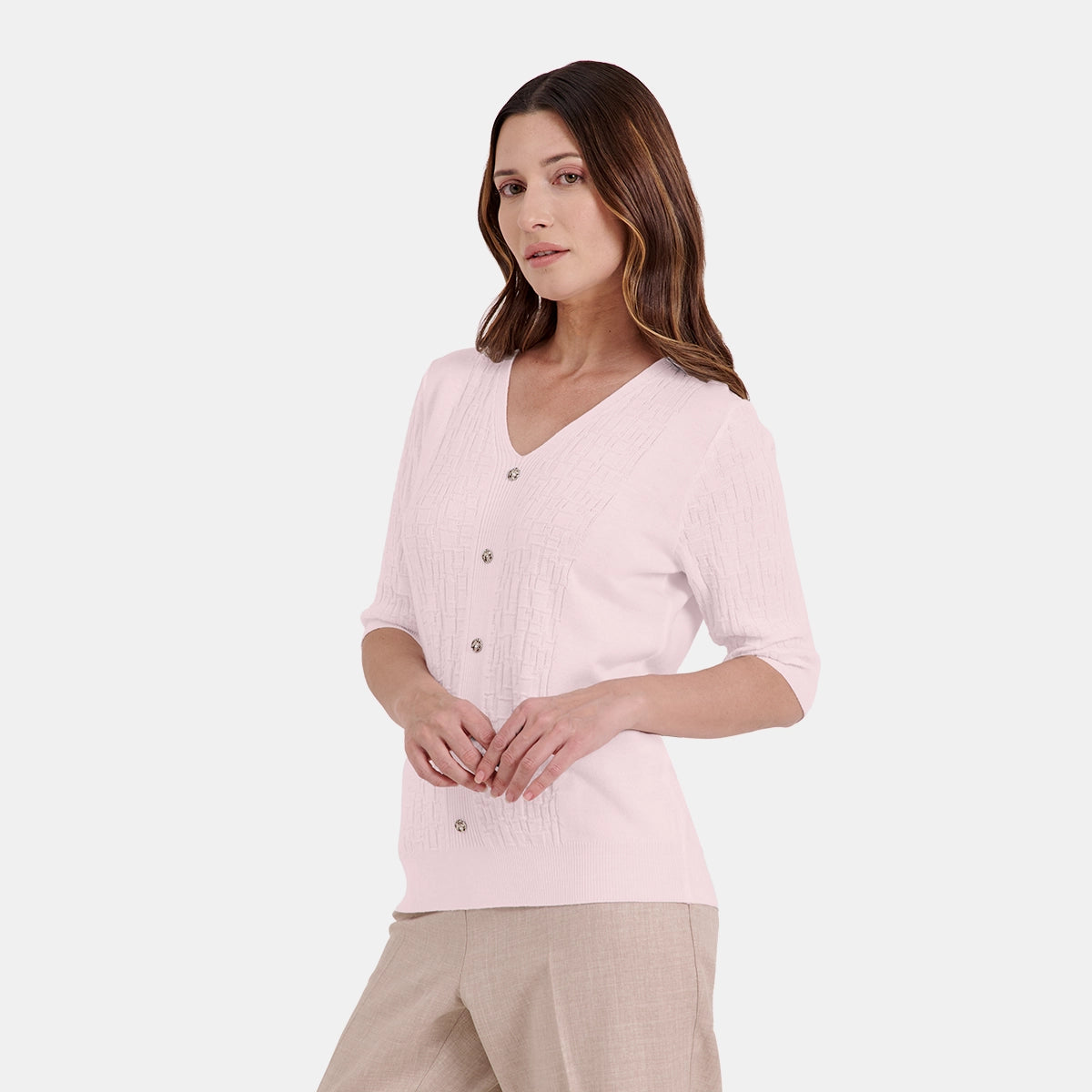 V67001 - Blusa de punto con botones Maeli