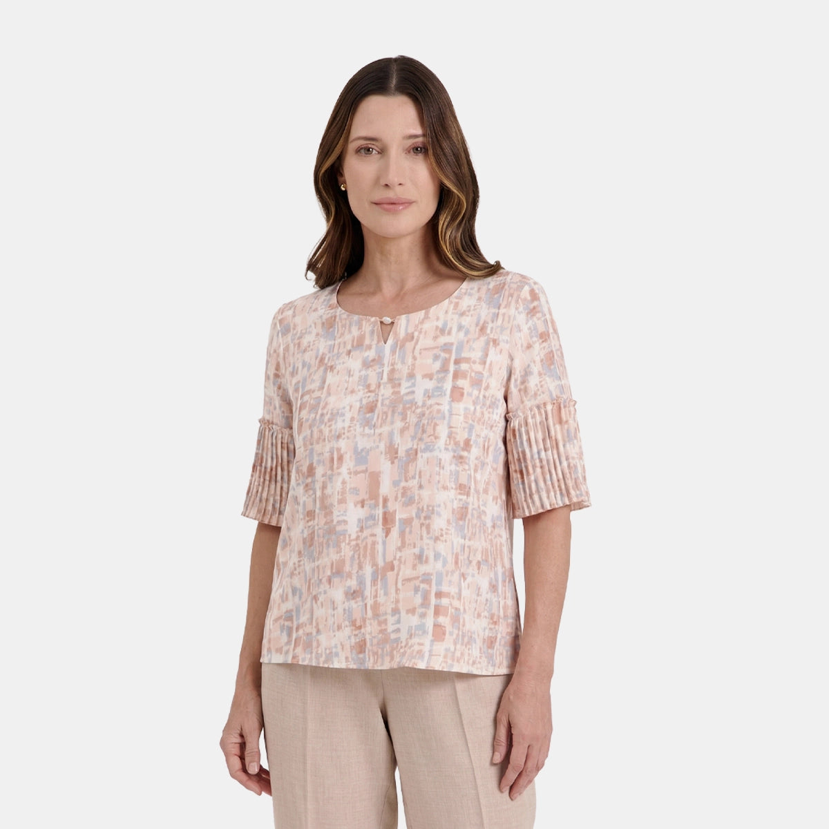 V67802 - Blusa estampada cuello V Maeli