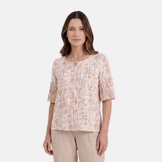 V67802 - Blusa estampada cuello V Maeli