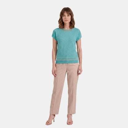 V68101 - Blusa de punto con detale Catalina