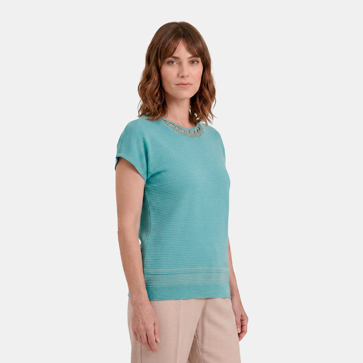 V68101 - Blusa de punto con detale Catalina