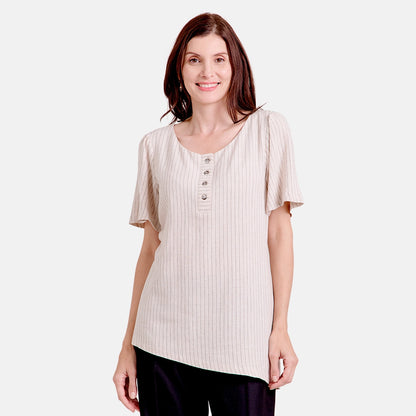 V68102 - Blusa asimetrica a rayas Leah