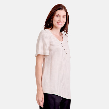 V68102 - Blusa asimetrica a rayas Leah