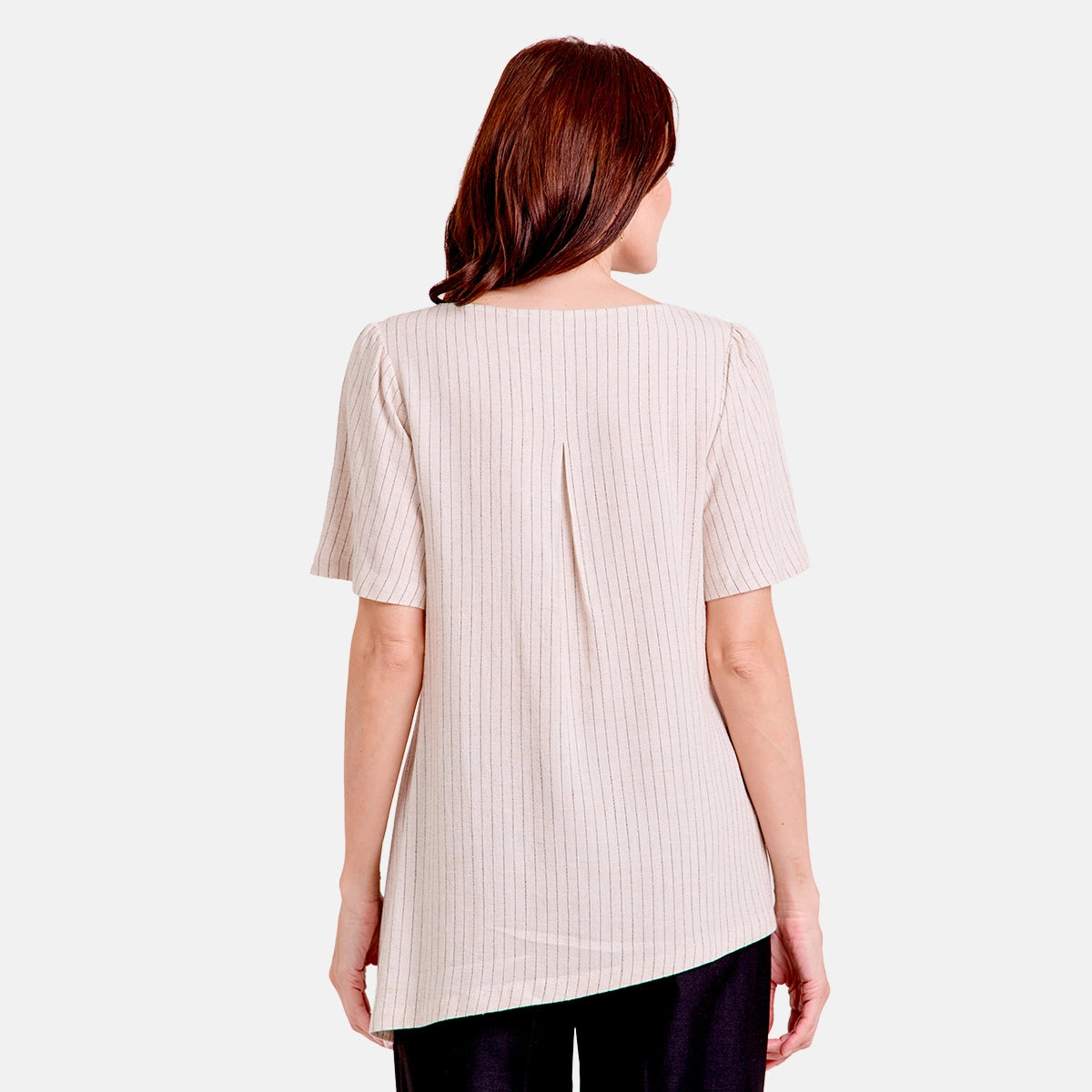 V68102 - Blusa asimetrica a rayas Leah