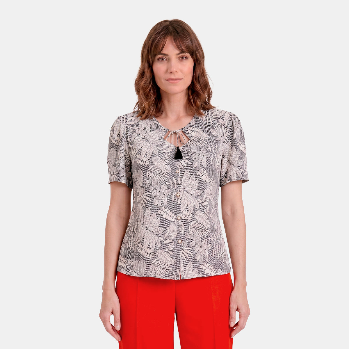 V68202 - Blusa estampado tropical Leonor