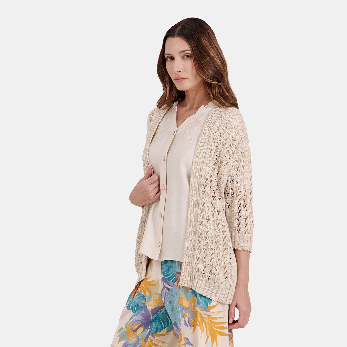 V68281 - Cardigan ligero con manga 3/4 Catalina