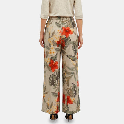 V68342 - Pantalon estampado con pinzas Taniana
