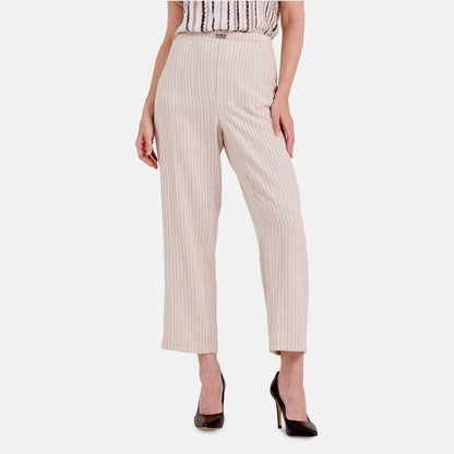 V68642 - Pantalón rayado con cinturón Leah