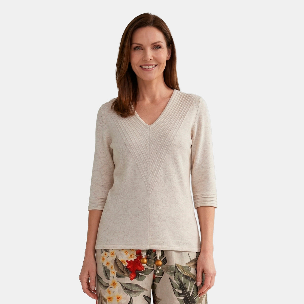 V68701 - Blusa escote V con detalles diagolanes Taniana