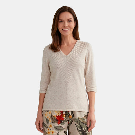 V68701 - Blusa escote V con detalles diagolanes Taniana
