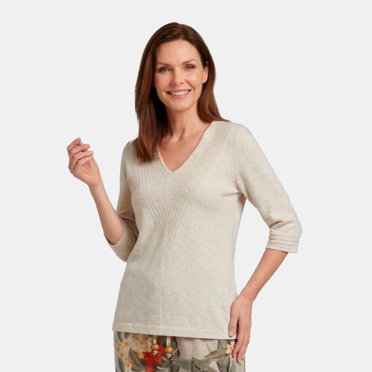 V68701 - Blusa escote V con detalles diagolanes Taniana