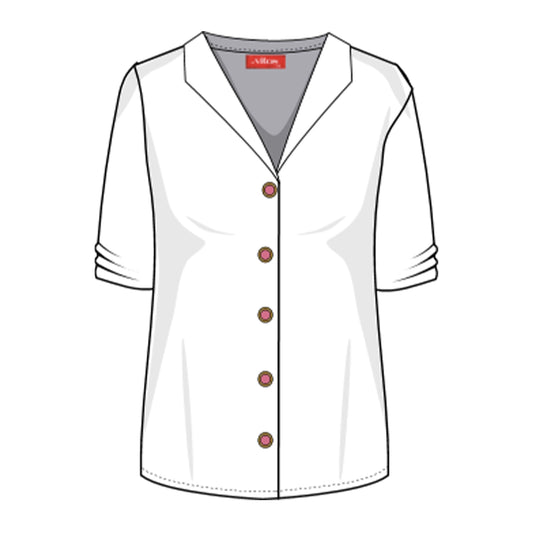 Blusa abierta escote V y manga corta Letizia