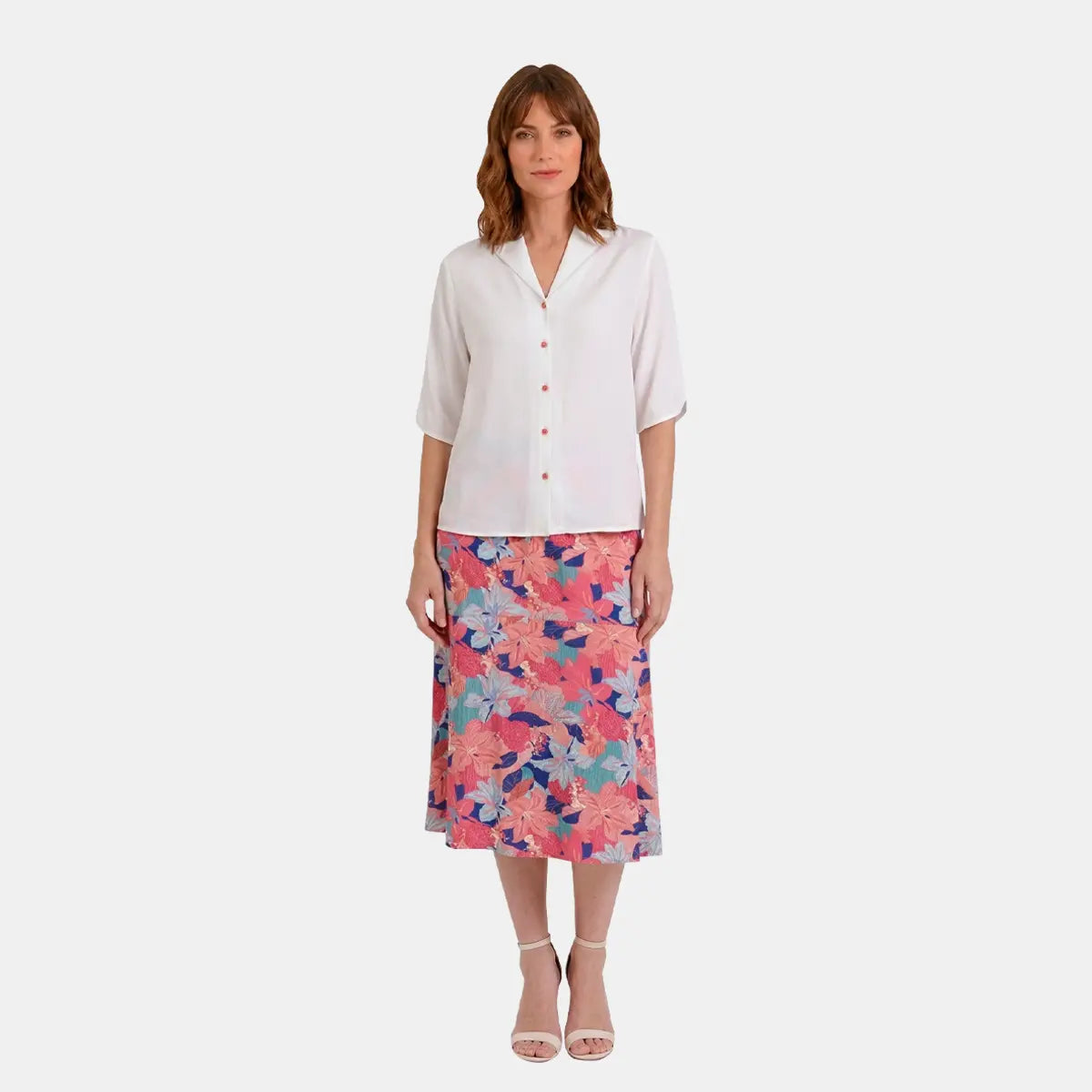 V68702 - Blusa abierta escote V y manga corta Letizia