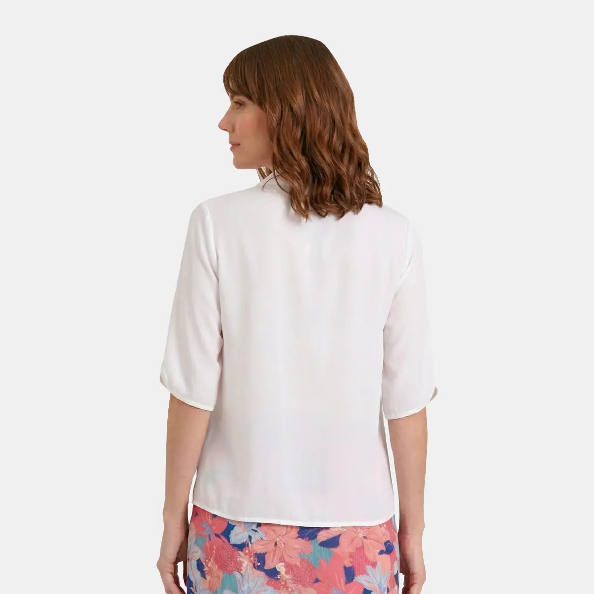 V68702 - Blusa abierta escote V y manga corta Letizia