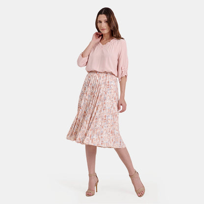 V68722 - Falda estampada plisada Maeli