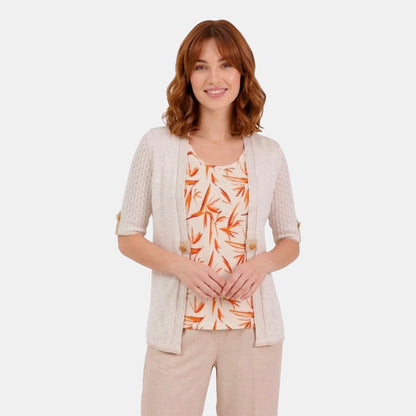 V68791 - Twin Fix boradod con top estampado Keisha
