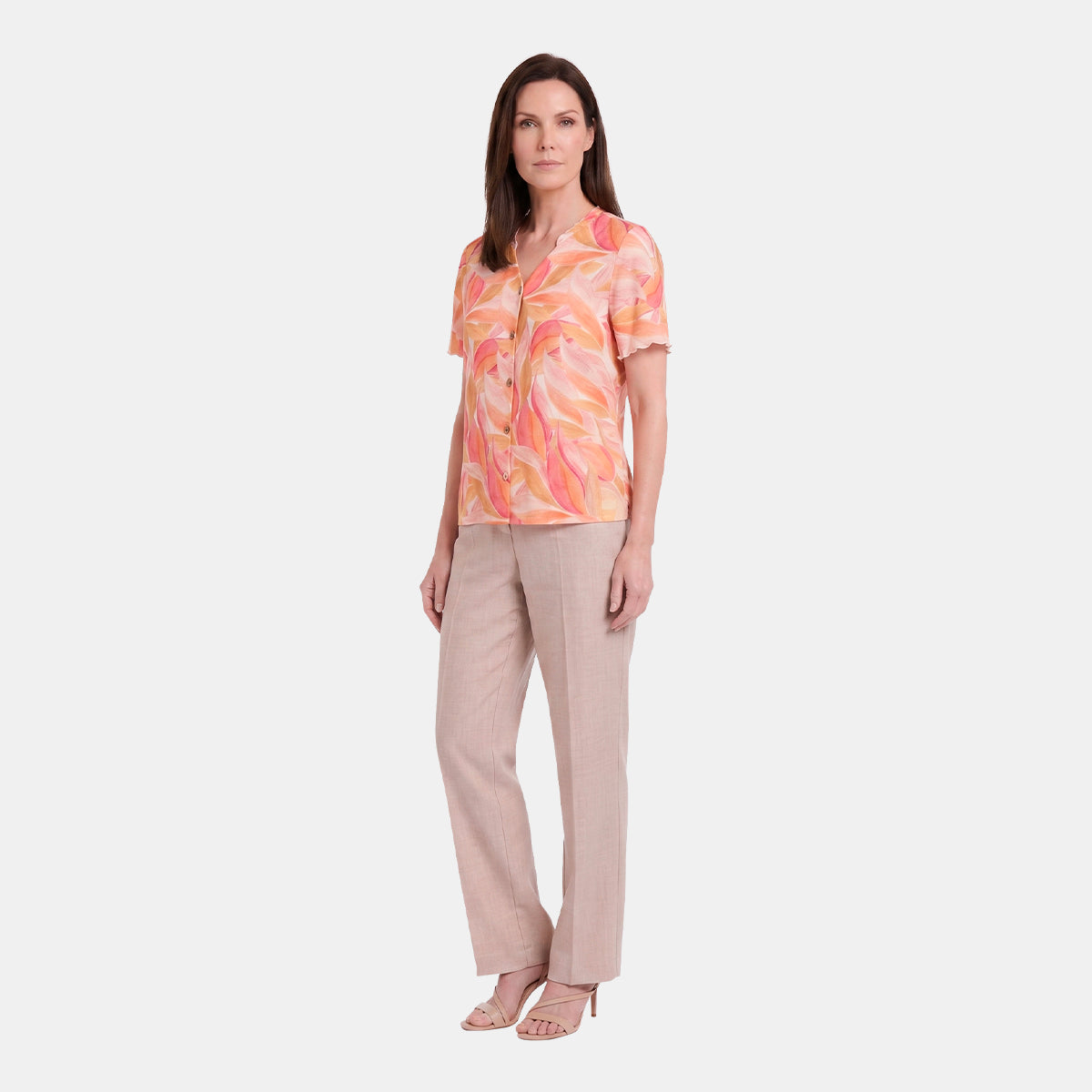 V68802 - Blusa abierta estampada con detalle Helena
