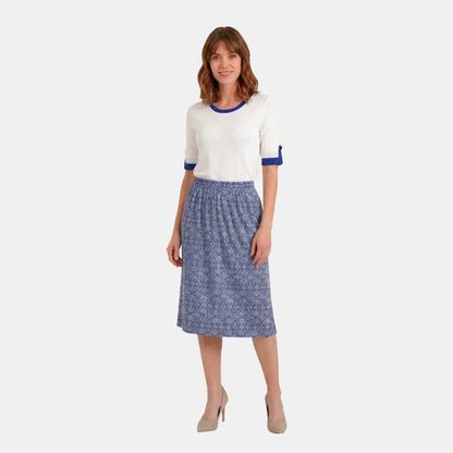 V68822 - Falda estampada con pretina elástica Reina