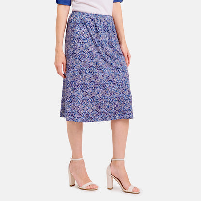 V68822 - Falda estampada con pretina elástica Reina