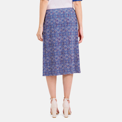 V68822 - Falda estampada con pretina elástica Reina