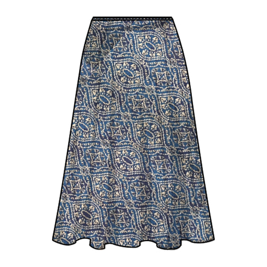 Falda estampada con pretina elástica Reina