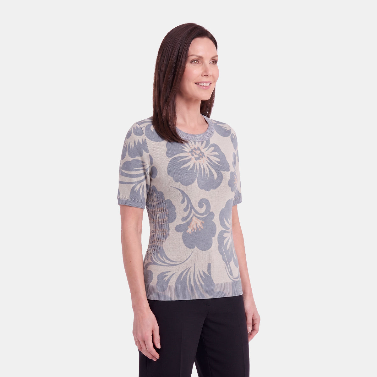 V68901 - Blusa estamada con tenza en costado Complementos