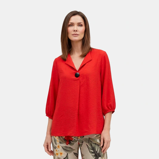 V68902 - Blusa cuello V con broche Taniana