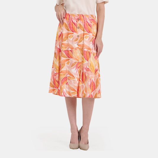 V68922 - Falda estampada con botones Helena