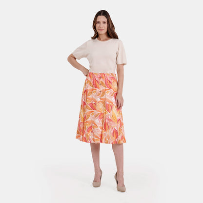 V68922 - Falda estampada con botones Helena