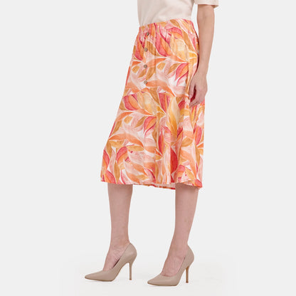 V68922 - Falda estampada con botones Helena