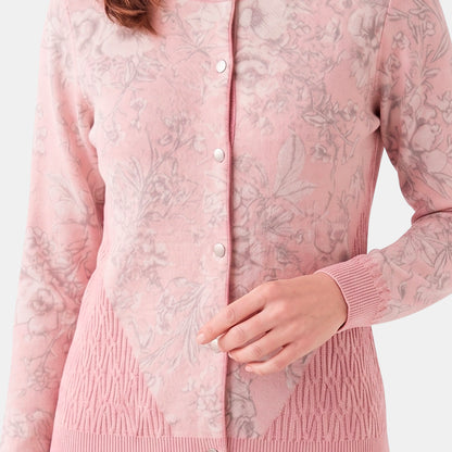 V68981 - Cárdigan estampado con tenza en costado Complementos