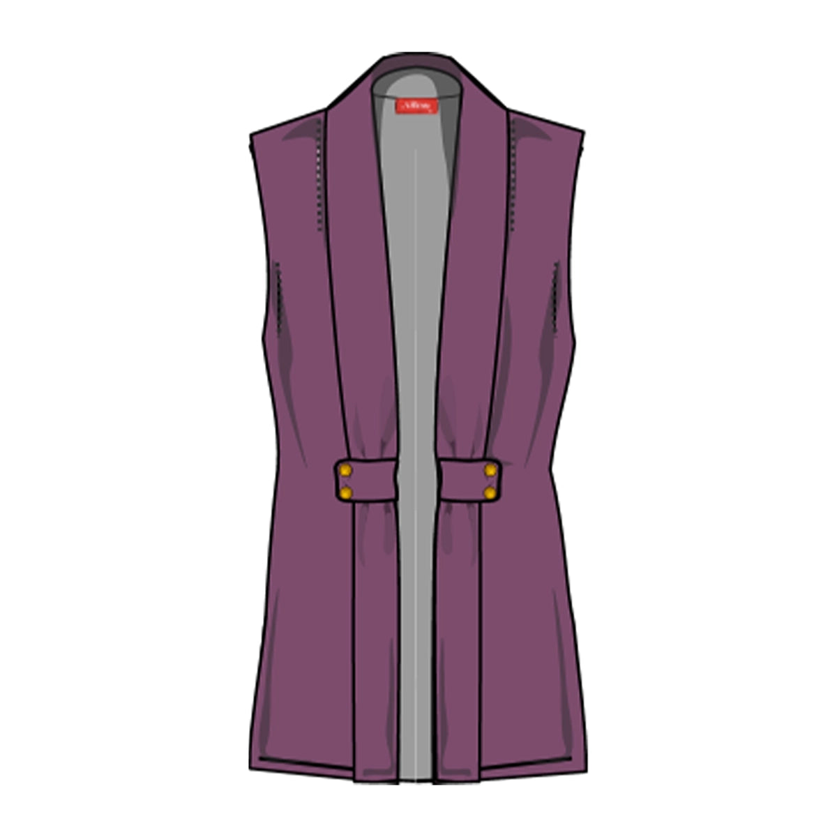 Chaleco tejido con botones en solapa Candace