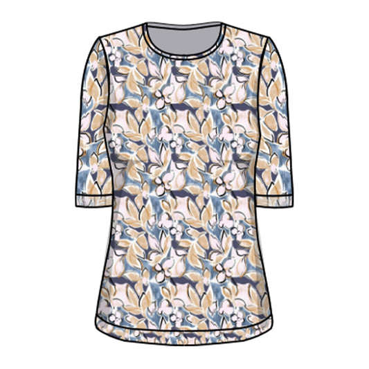 Blusa estampada cuello redondo complementos