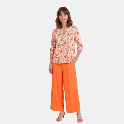 V69102 - Blusa estampada con cuello tipo mao Keisha
