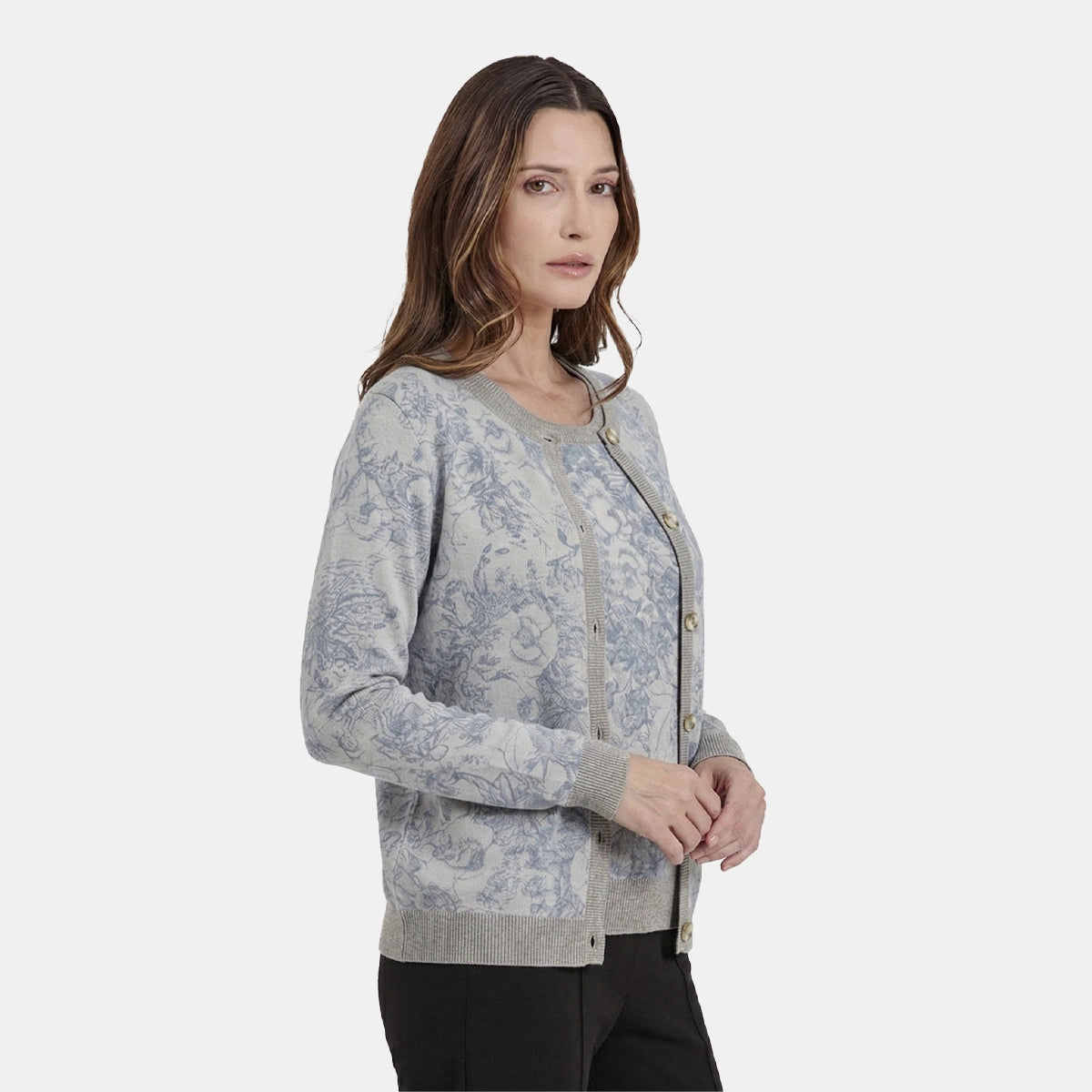 V69181 - Cárdigan estampado cuello redondo Complementos