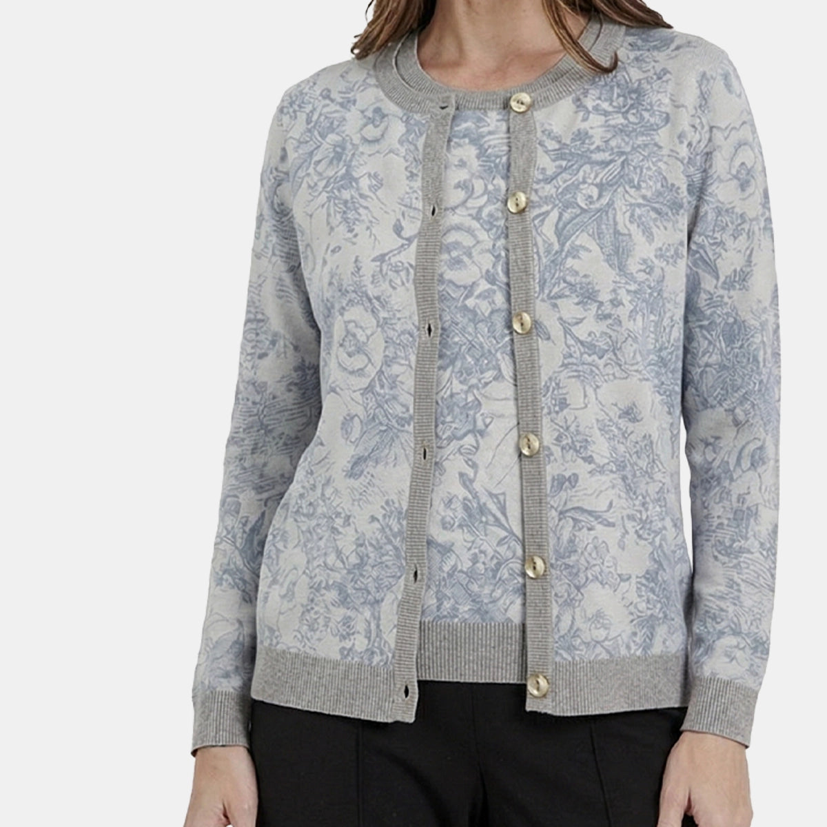 V69181 - Cárdigan estampado cuello redondo Complementos