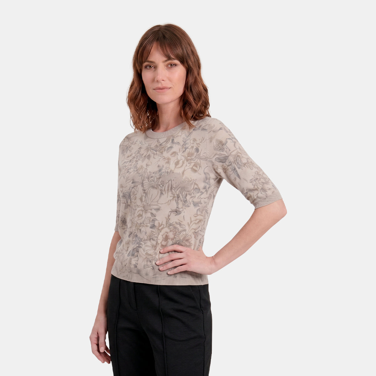 Blusa estampada cuello redondo Complemetos