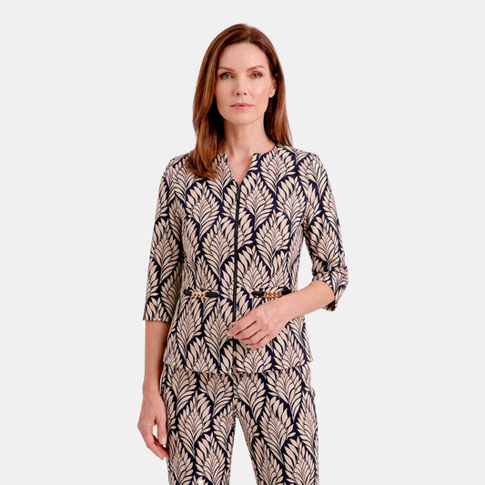 V69252 - Saco estampado con hebila Leah