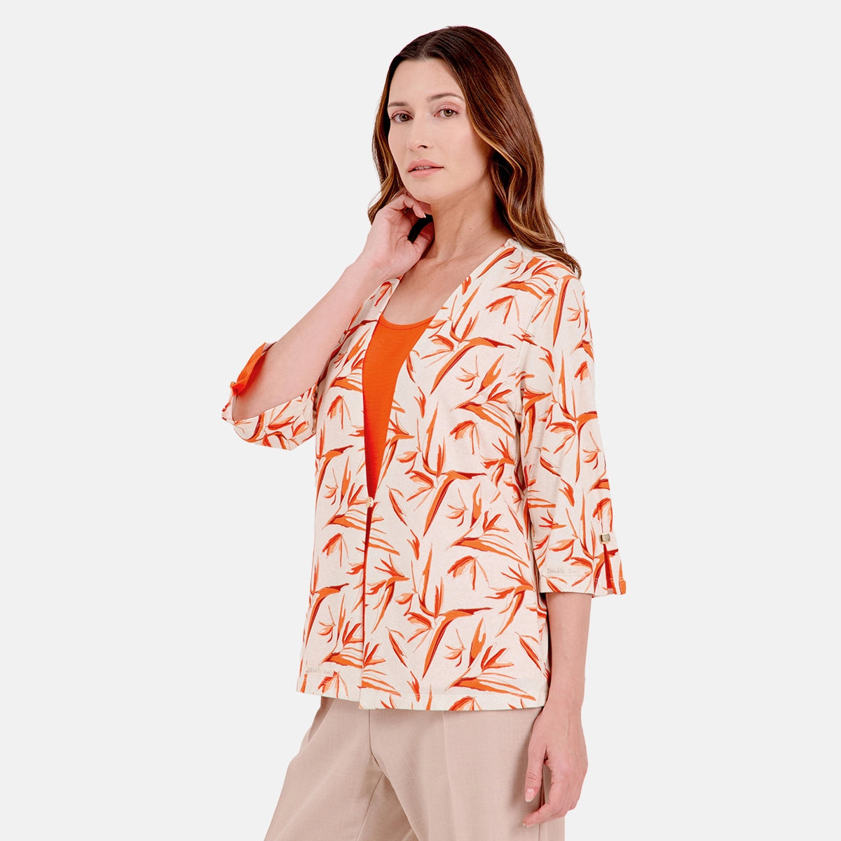 V69292 - Twin fix estampado con botones decorativos Keisha