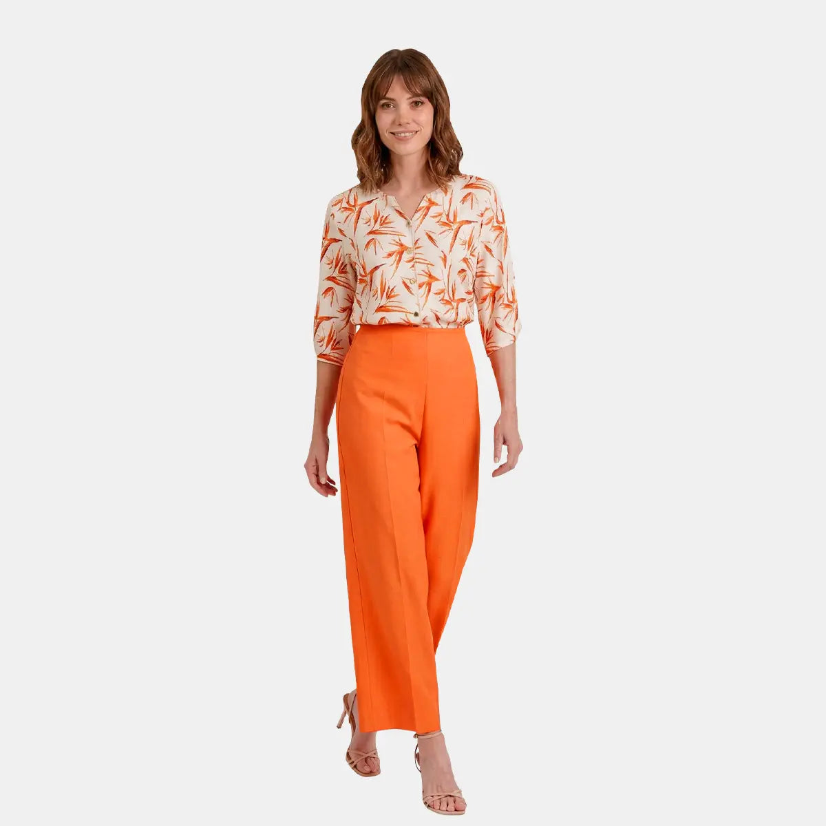V69342 - Pantalón recto naranja Keisha