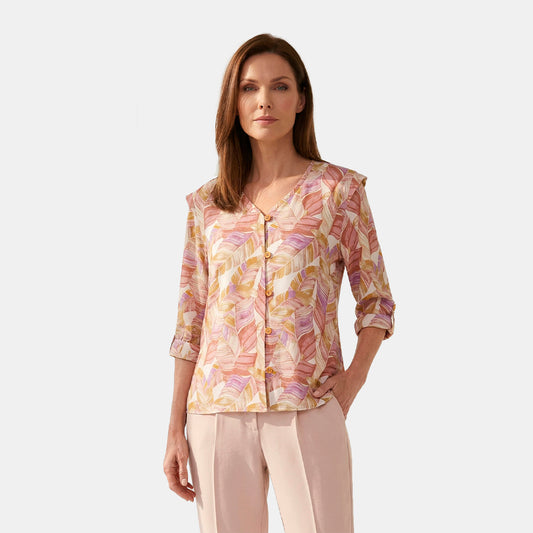 V69402 - Blusa abierta estampada Antonieta