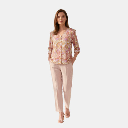 V69402 - Blusa abierta estampada Antonieta