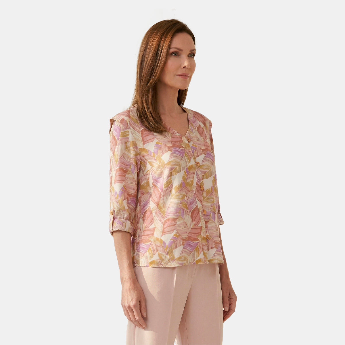 V69402 - Blusa abierta estampada Antonieta