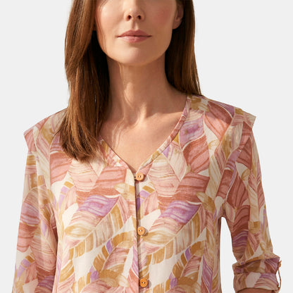 V69402 - Blusa abierta estampada Antonieta