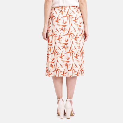 V69422 - Falda estampada con botones al costado Keisha